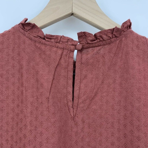 Universal Thread Midi Dress Size S Crew Neck Boho Long Sleeve Ruffle Flowy Pink - Picture 7 of 12